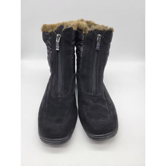 Ara Maeko Gore-Tex Snow Winter Boots Front Zipper Suede Quilted Black UK5 US 7.5 - Picture 2 of 10